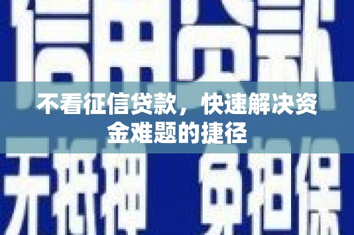 雷州不看征信贷款，快速解决资金难题的捷径