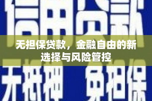 雷州无担保贷款，金融自由的新选择与风险管控