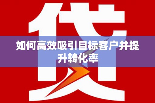 雷州如何高效吸引目标客户并提升转化率