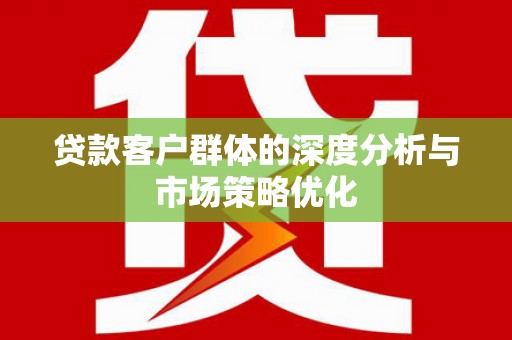 雷州贷款客户群体的深度分析与市场策略优化