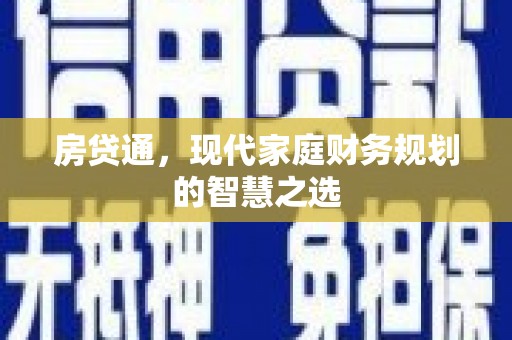 雷州房贷通，现代家庭财务规划的智慧之选