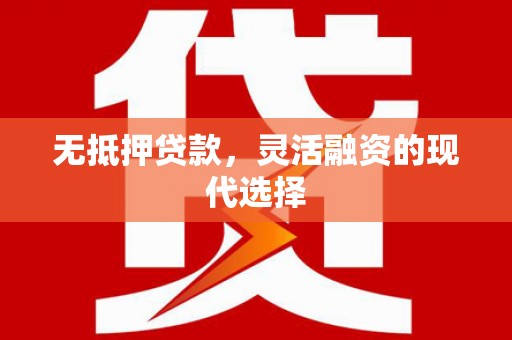 雷州无抵押贷款，灵活融资的现代选择