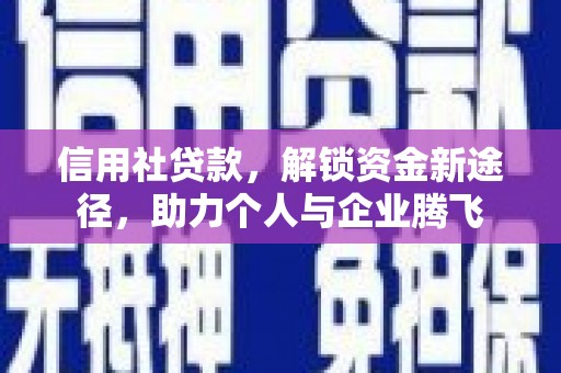 雷州信用社贷款，解锁资金新途径，助力个人与企业腾飞