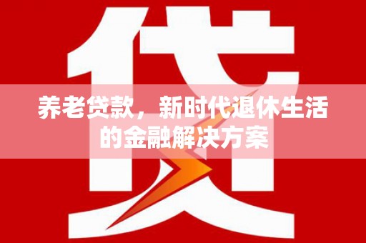 雷州养老贷款，新时代退休生活的金融解决方案