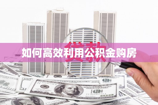 雷州如何高效利用公积金购房