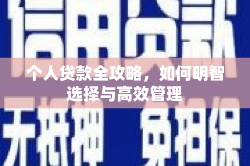 雷州个人贷款全攻略，如何明智选择与高效管理