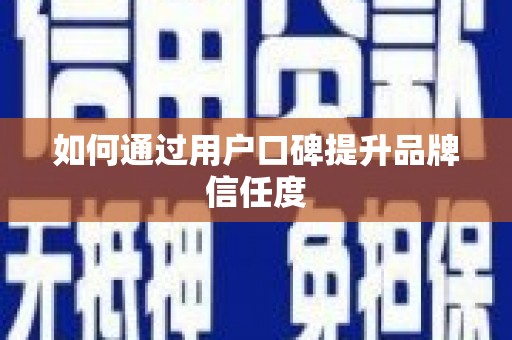 雷州如何通过用户口碑提升品牌信任度