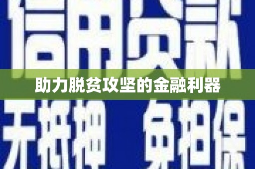 雷州助力脱贫攻坚的金融利器