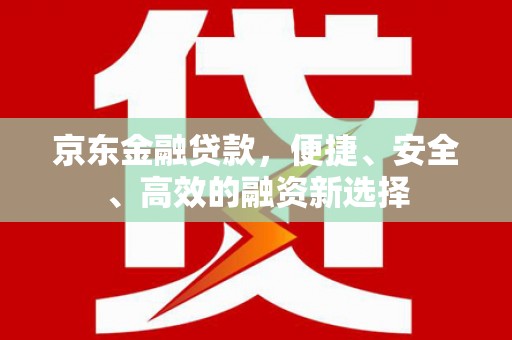 雷州京东金融贷款，便捷、安全、高效的融资新选择